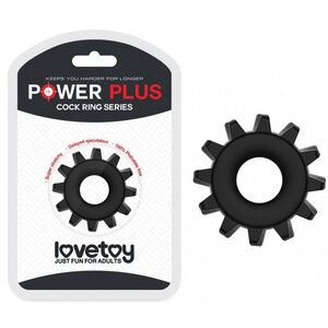 Эрекционное черное кольцо Lovetoy POWER PLUS COCK RING