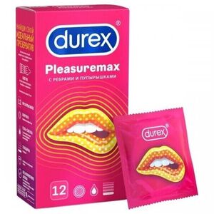 Презервативы Durex №12 Pleasuremax с ребрами и пупырышками