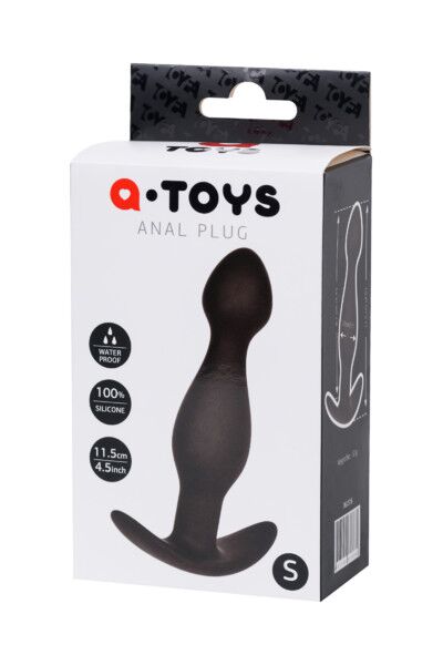 Анальная пробка A-Toys by TOYFA размера S, черная, 11,5 см