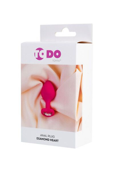 Анальная втулка ToDo by Toyfa Diamond Heart, силикон, розовая, 8 см