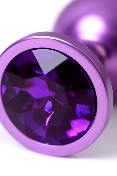 Анальный страз Metal by TOYFA, металл, фиолетовый, с кристалом цвета аметист 8,2 см