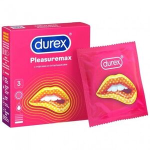 Презервативы Durex №3 Pleasuremax с ребрами и пупырышками