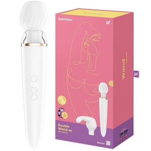 Вибромассажер перезаряжаемый Satisfyer Double Wand-er белый