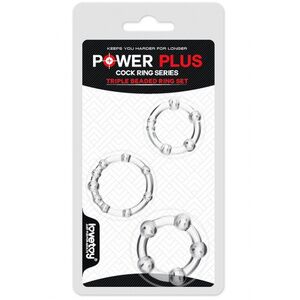 Набор колец прозрачных Lovetoy Power Plus Triple Beaded Ring Set