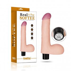 Вибратор Lovetoy с мошонкой Real Softee 20 см