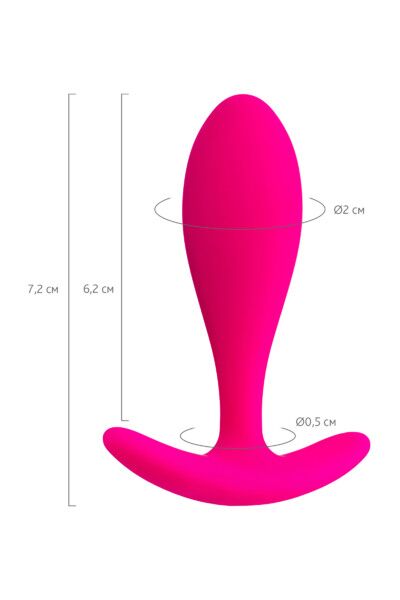 Анальная втулка Штучки-дрючки силикон, розовая, 7,2 см