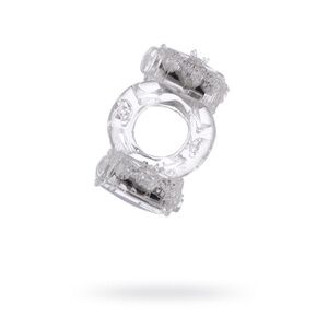 Эрекционное кольцо на пенис с двойной вибрацией TOYFA, прозрачный
