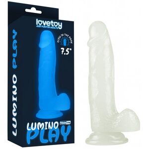 Светящийся в темноте фаллос на присоске Lovetoy Lumino Play Dildo 19 см