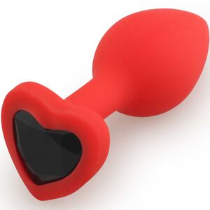 Анальная пробка Play Secrets Silicone Butt Plug Heart Shape Small, красный/черный
